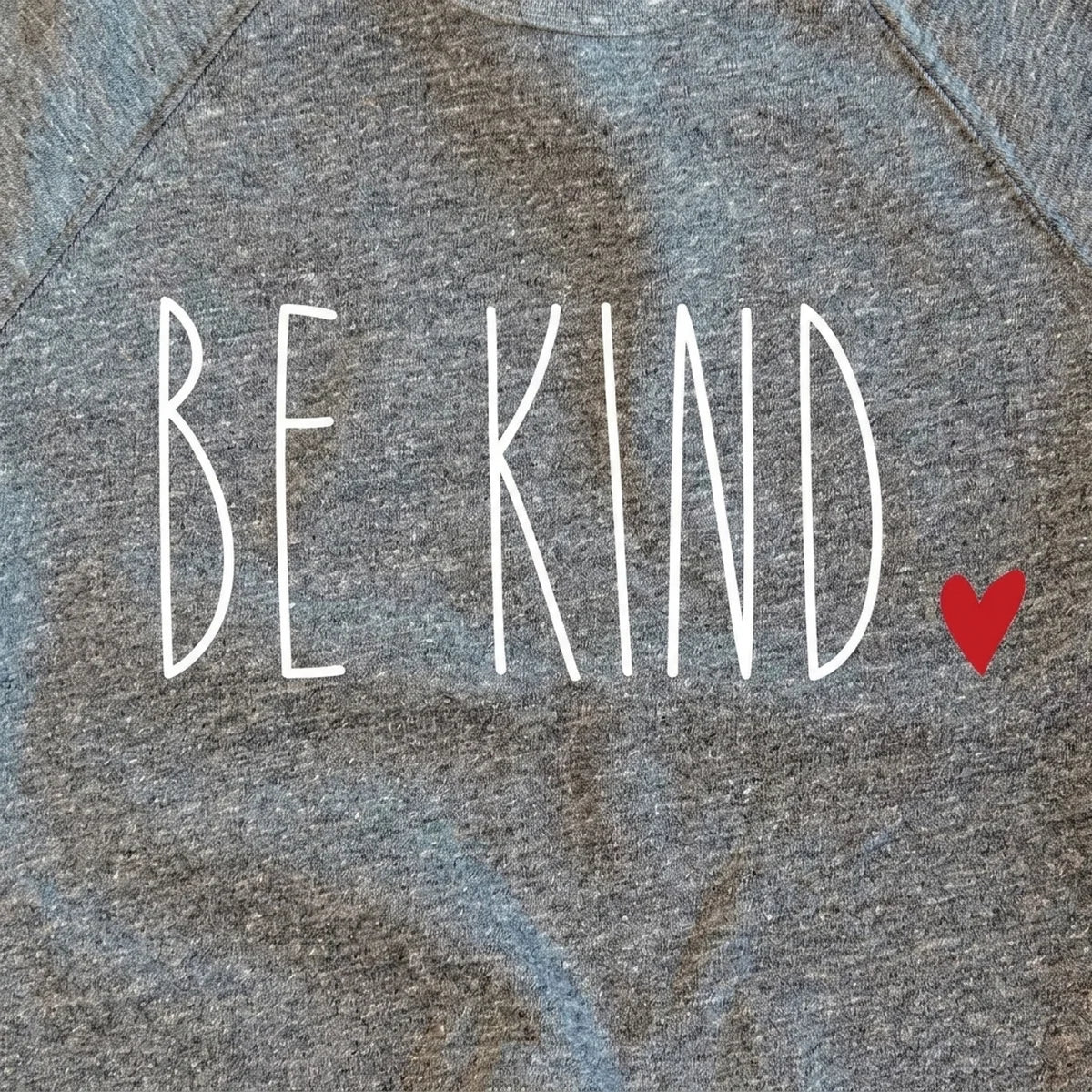 Be Kind Heart Sweatshirt design close-up