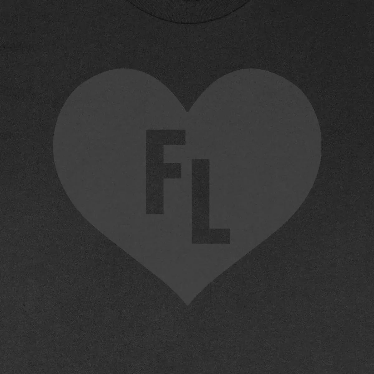 Florida Black on Black Heart design close-up