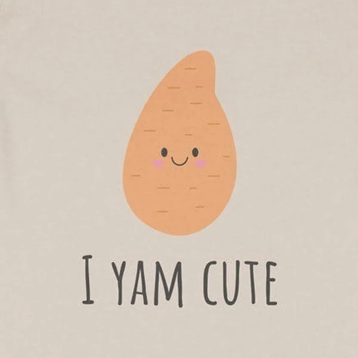 I Yam Cute Onesie design close-up