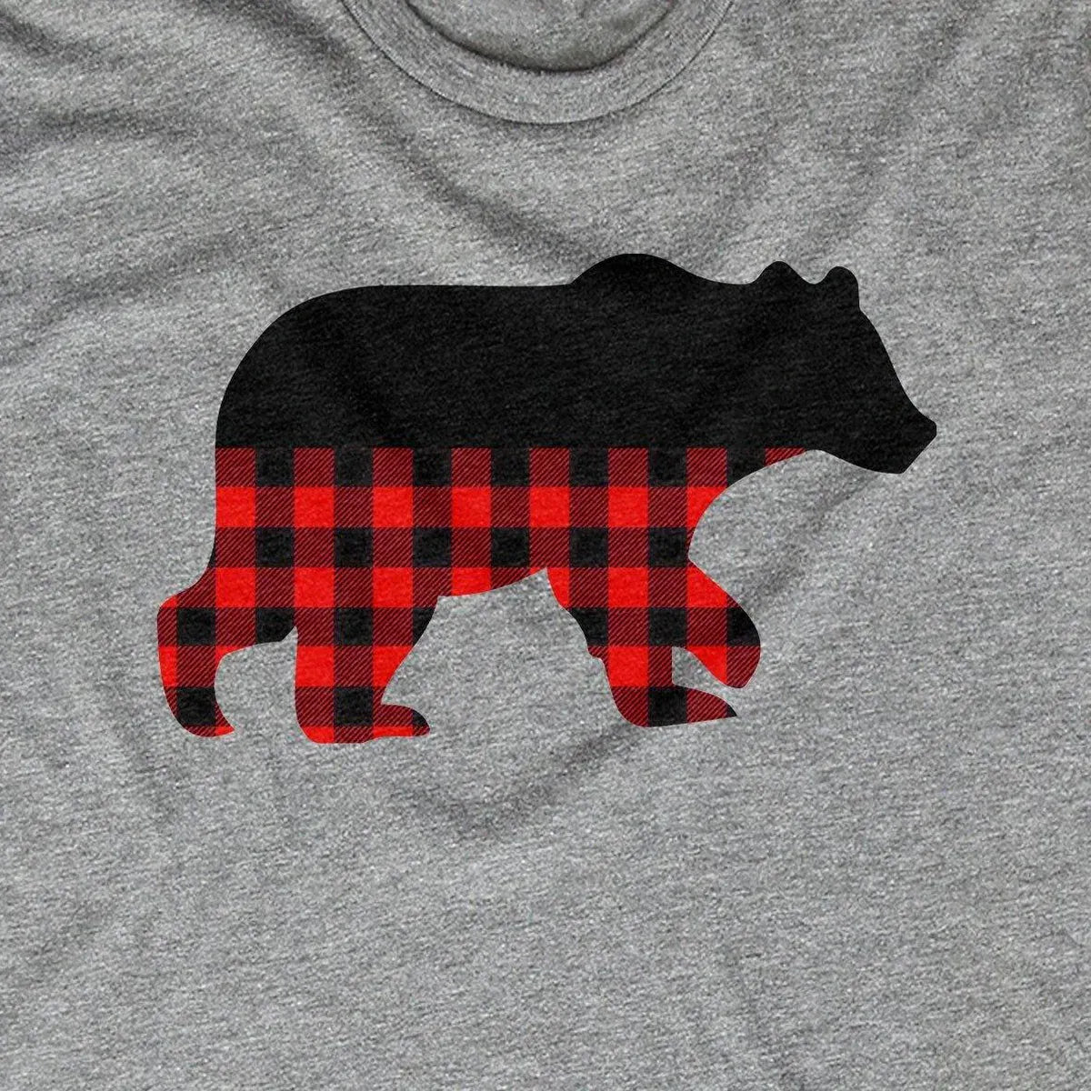 Plaid Bear design close-up