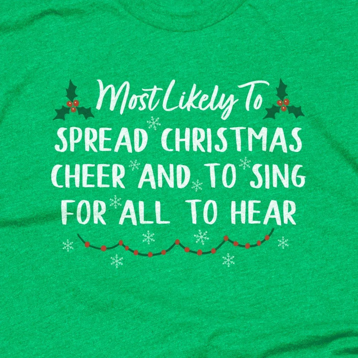 Spread Christmas Cheer and to Sing Loud for All to Hear design close-up