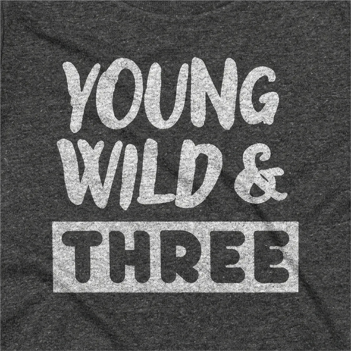Young, Wild & Three design close-up
