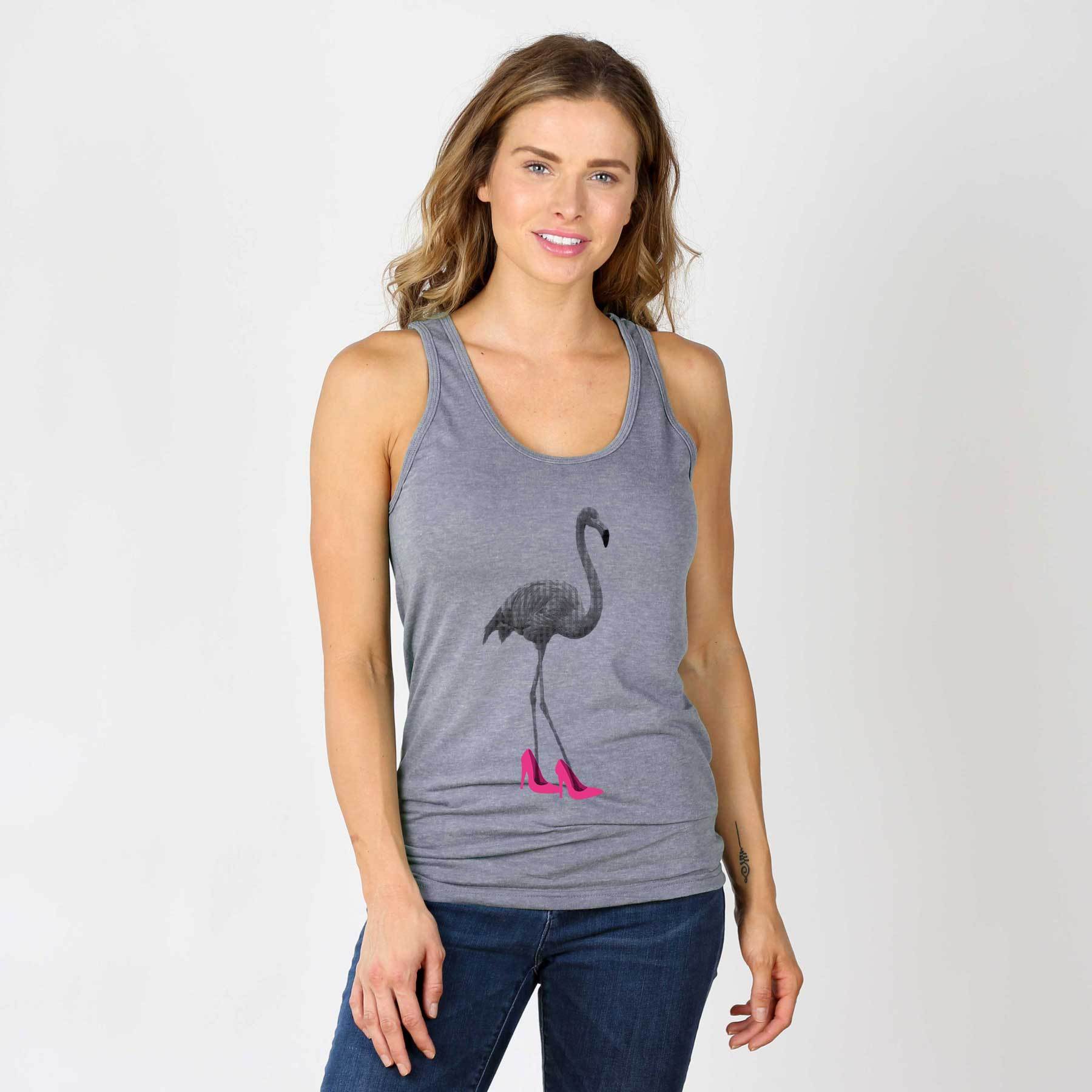 Flamingo in Heels Crew neck The Home T Tank Top