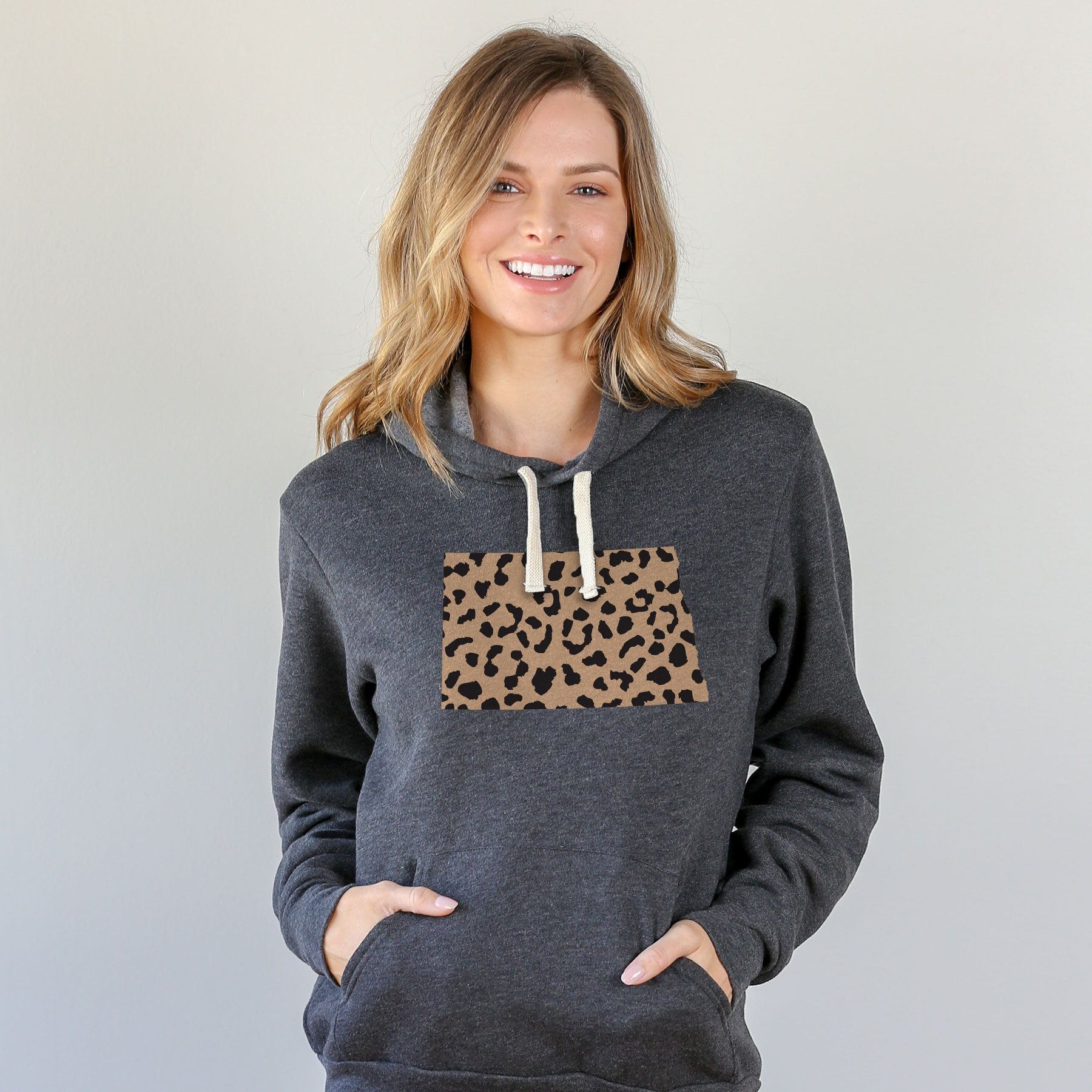 North Dakota Leopard Pattern Hoodie