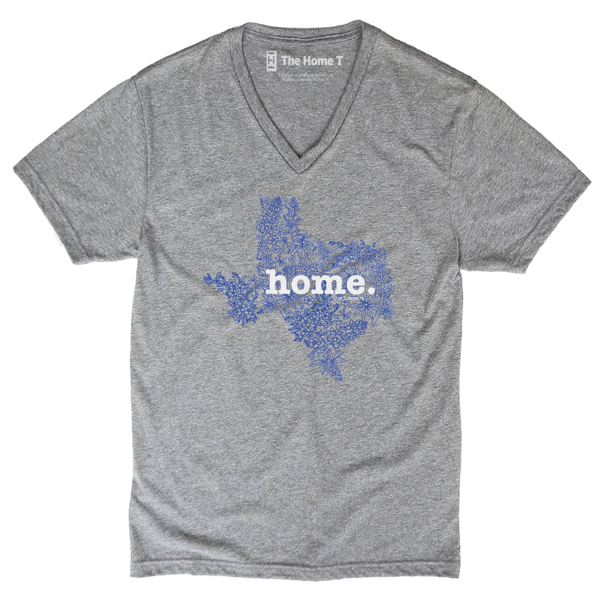 Texas Bluebonnet Athletic Grey V Neck