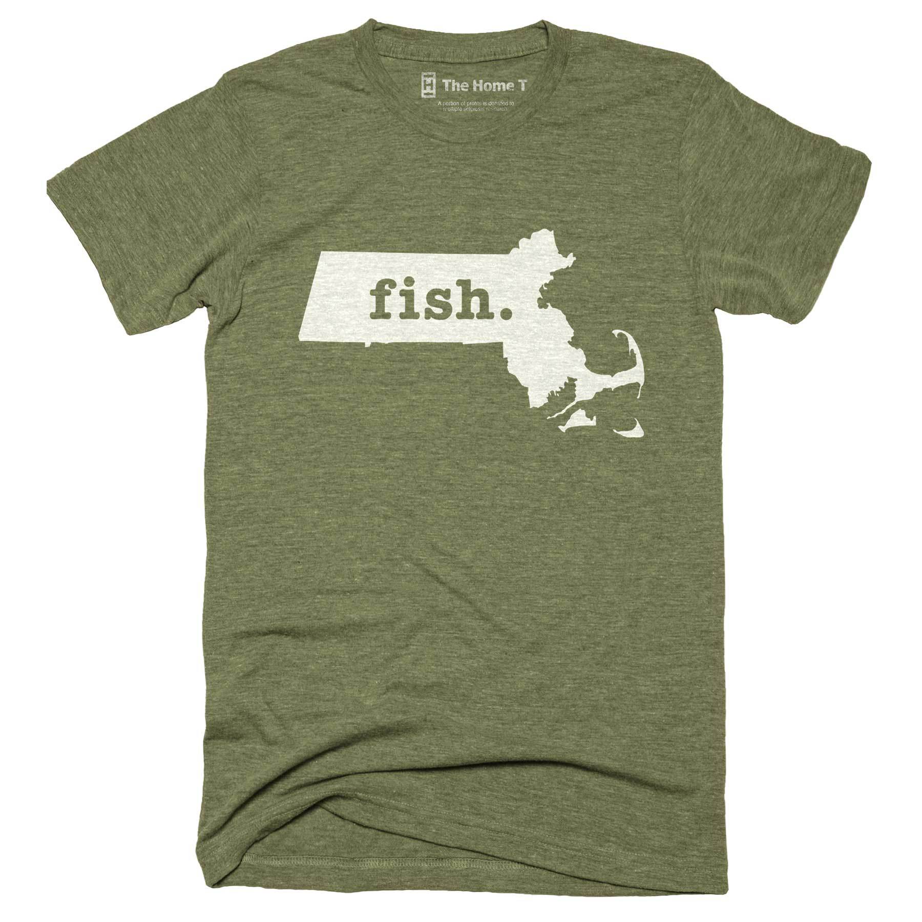 Massachusetts Fish Home T-Shirt Outdoor Collection The Home T XXL Army Green