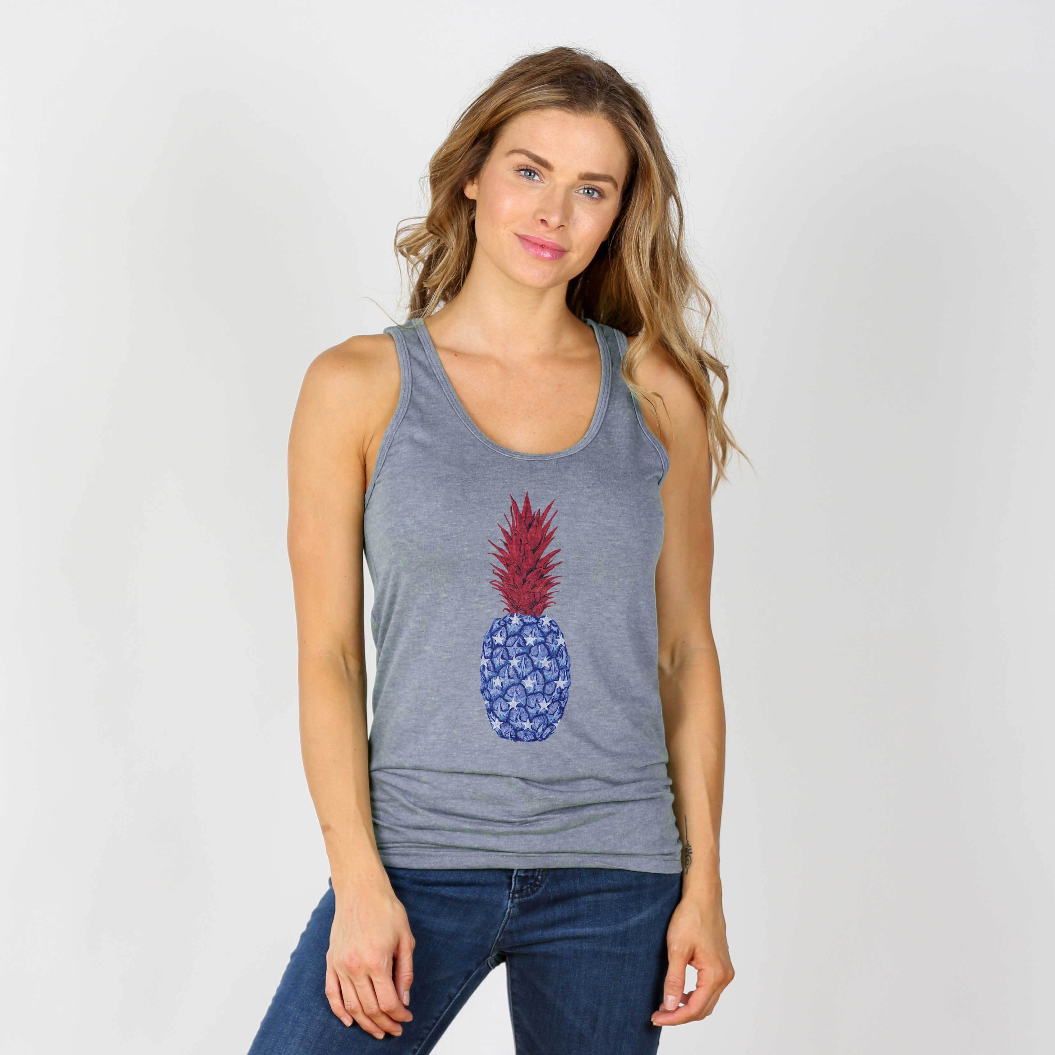 Patriotic Pineapple Crew neck The Home T XS Tank Top