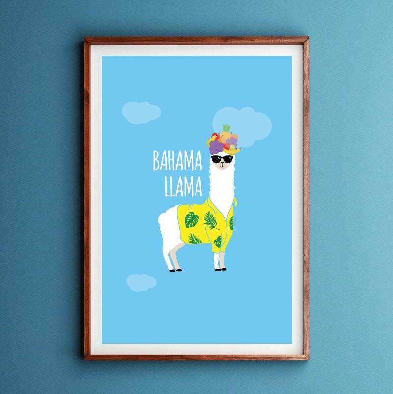 Bahama Llama Art Print