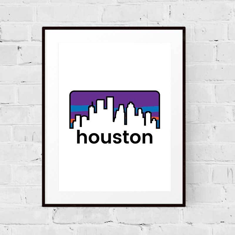 Houston Skyline Art Print