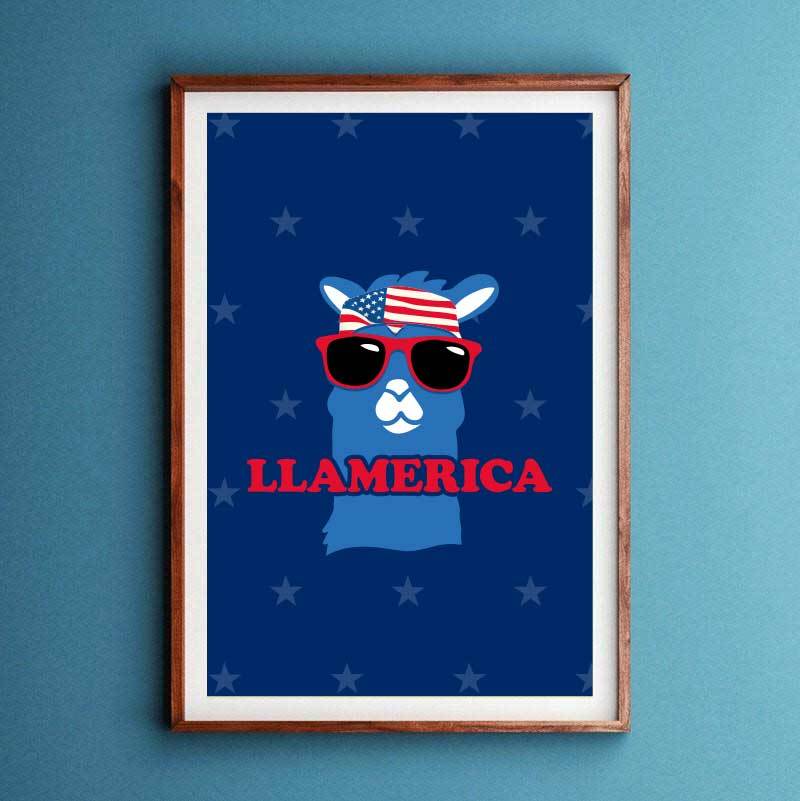 Llamerica Art Print