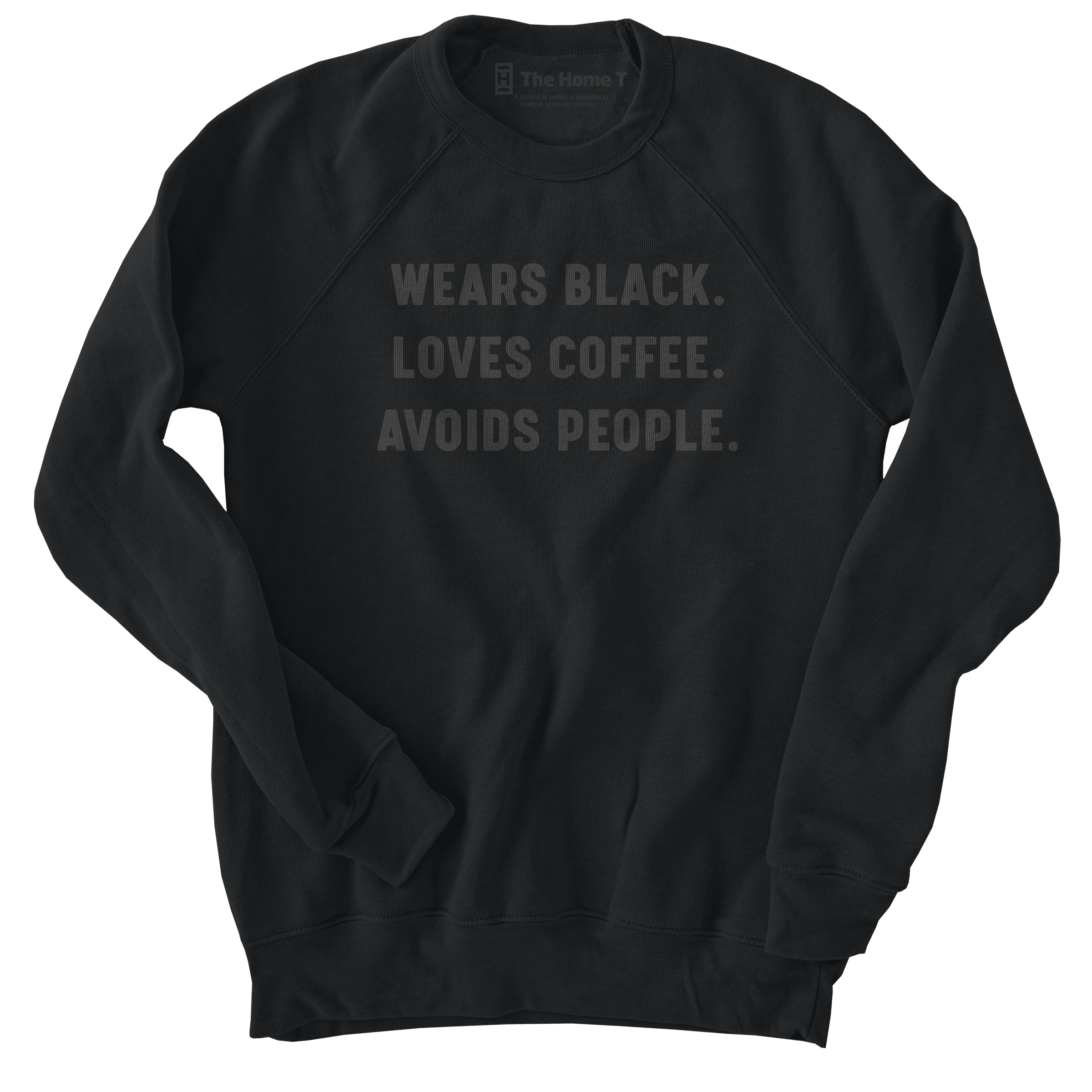 WEARS BLACK. LOVES COFFEE - BLACK ON BLACK.