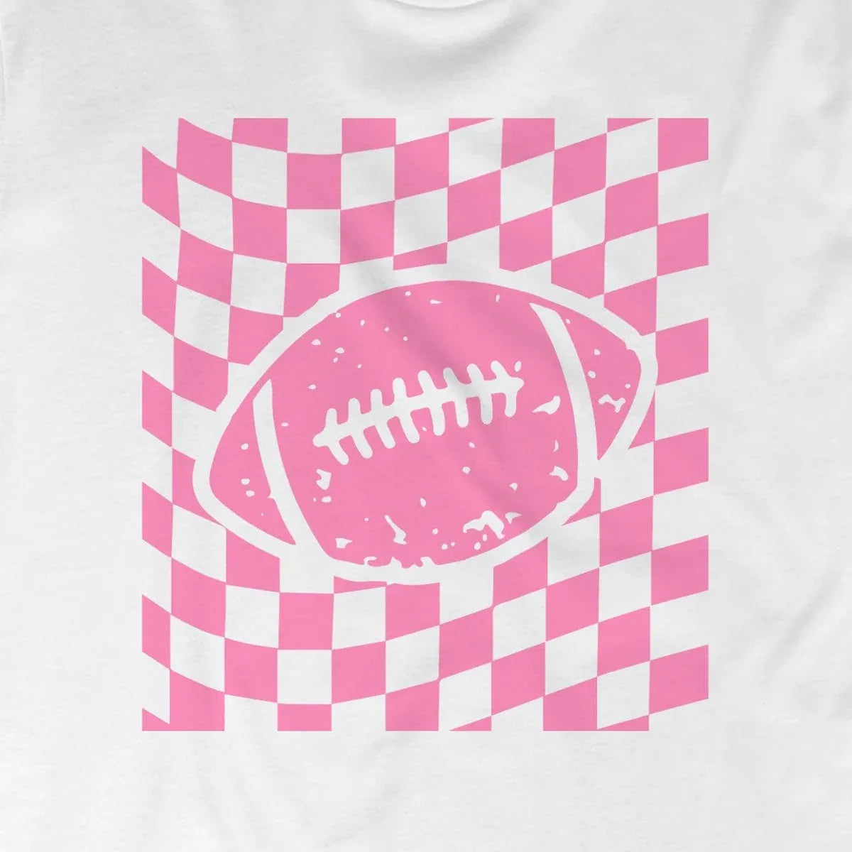 Pink Checkered Football design close-up