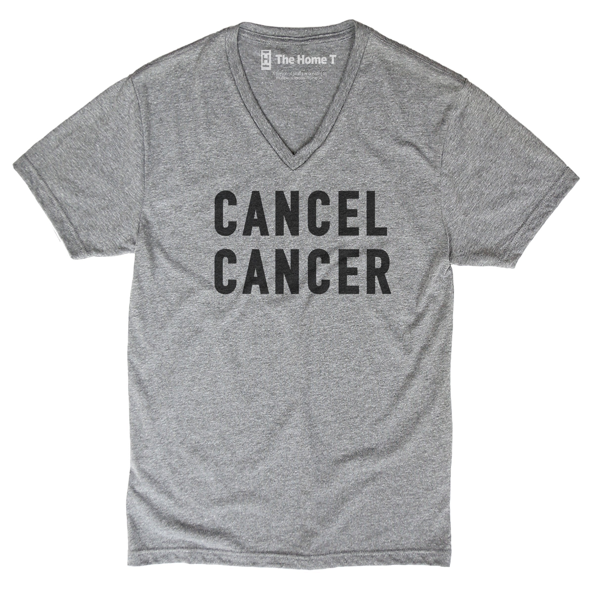 Cancel Cancer The Home T XS V-Neck Athletic Grey