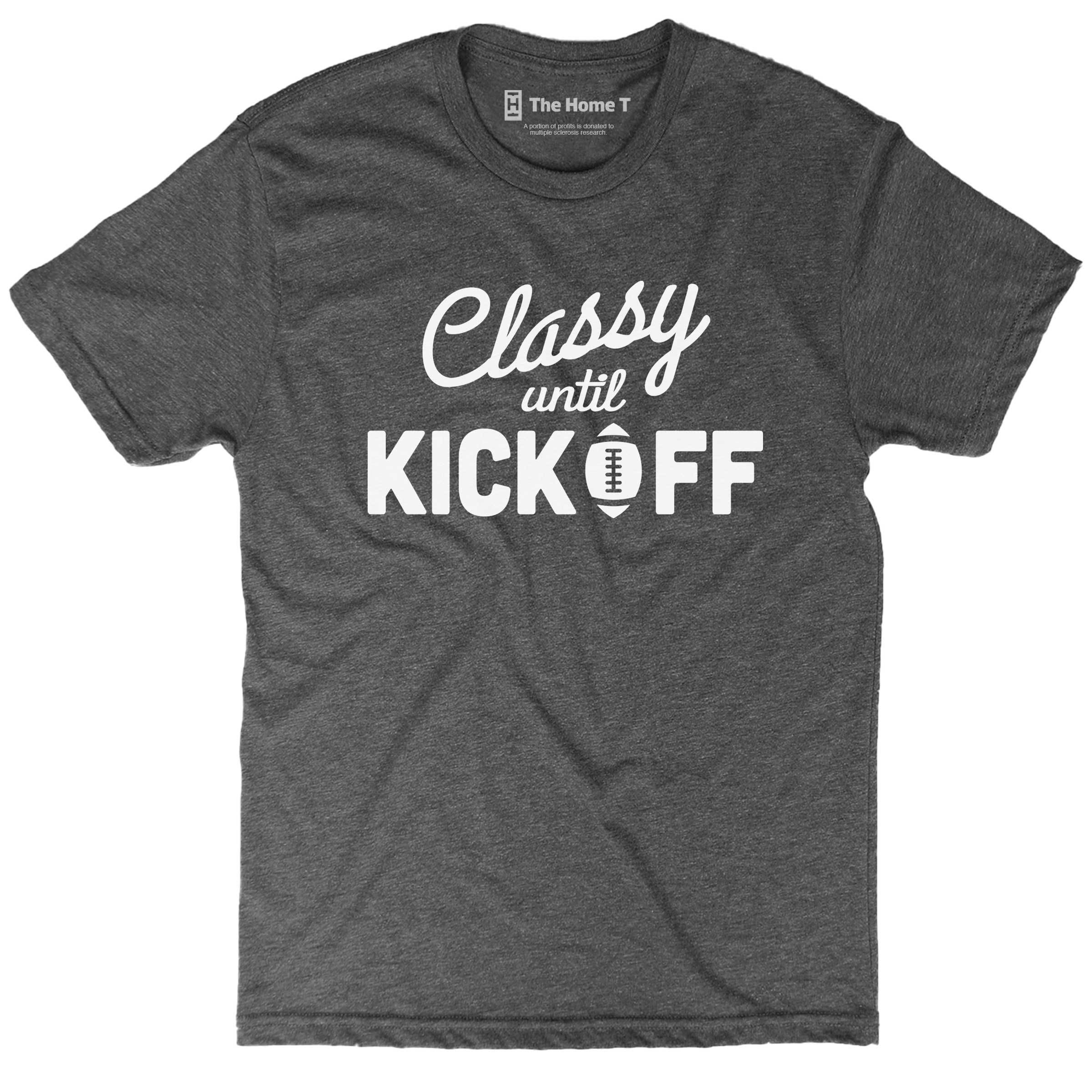 Classy Until Kickoff Dark Grey Crewneck