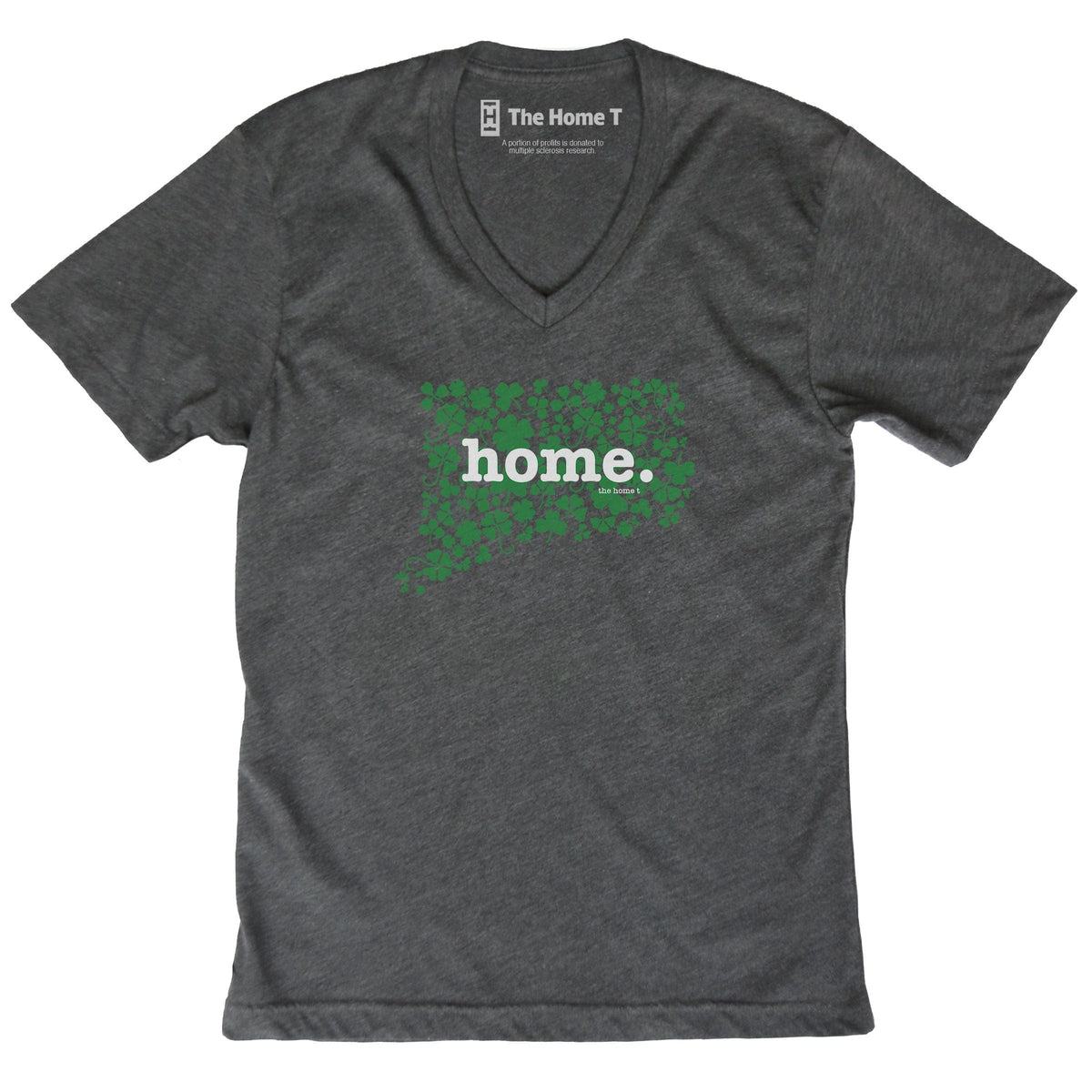 Connecticut Clover Dark Grey V Neck