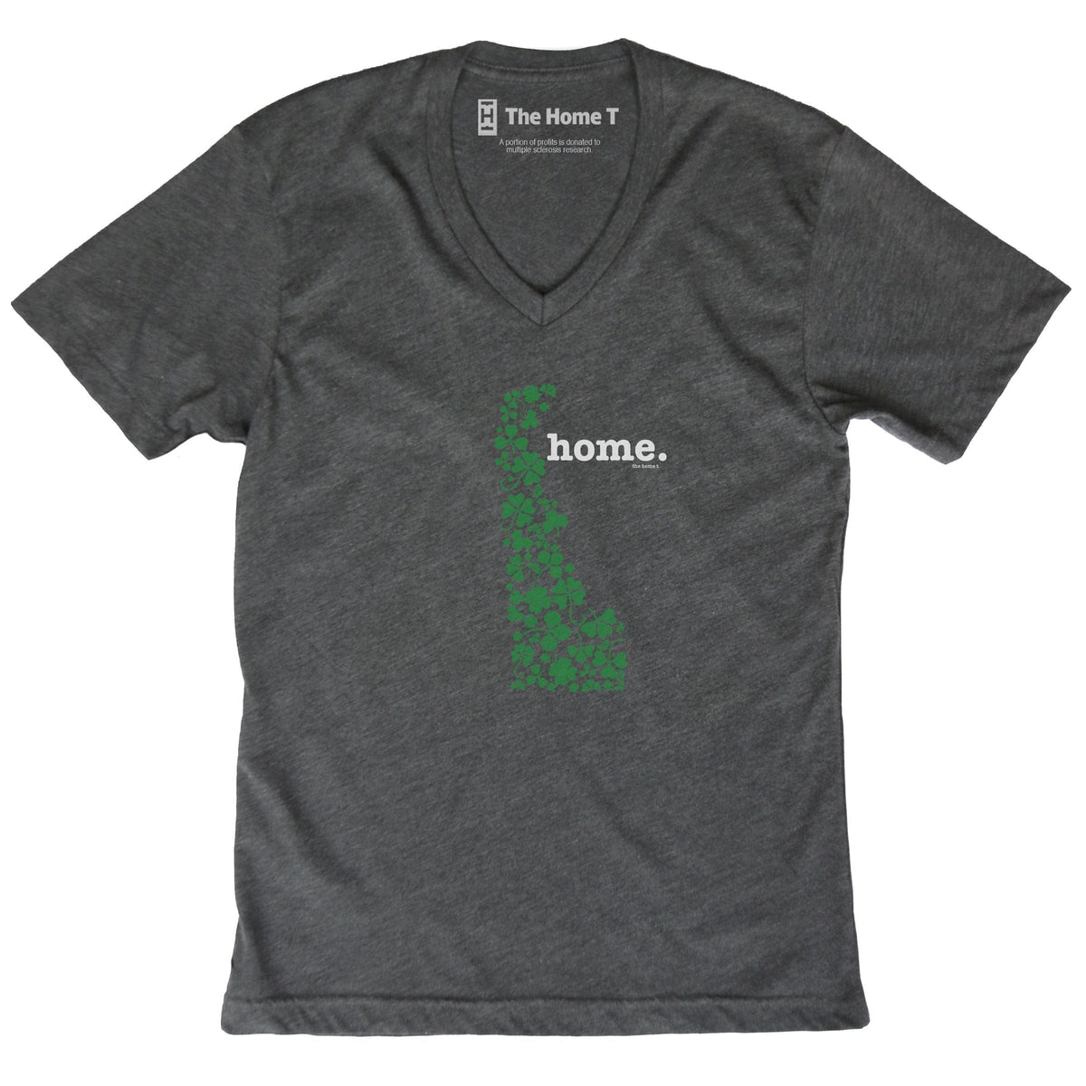 Delaware Clover Dark Grey V Neck