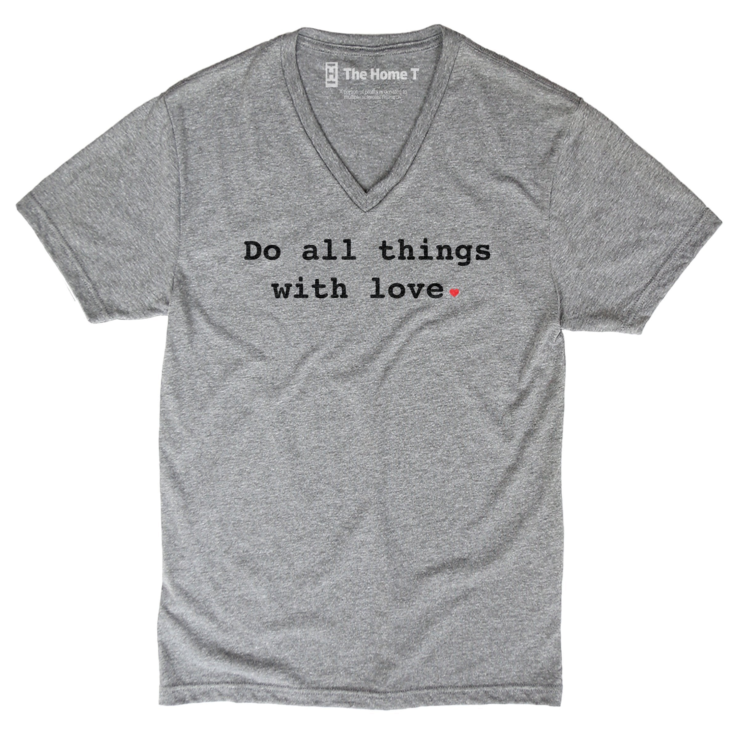 Do All Things With Love Athletic Grey V-Neck