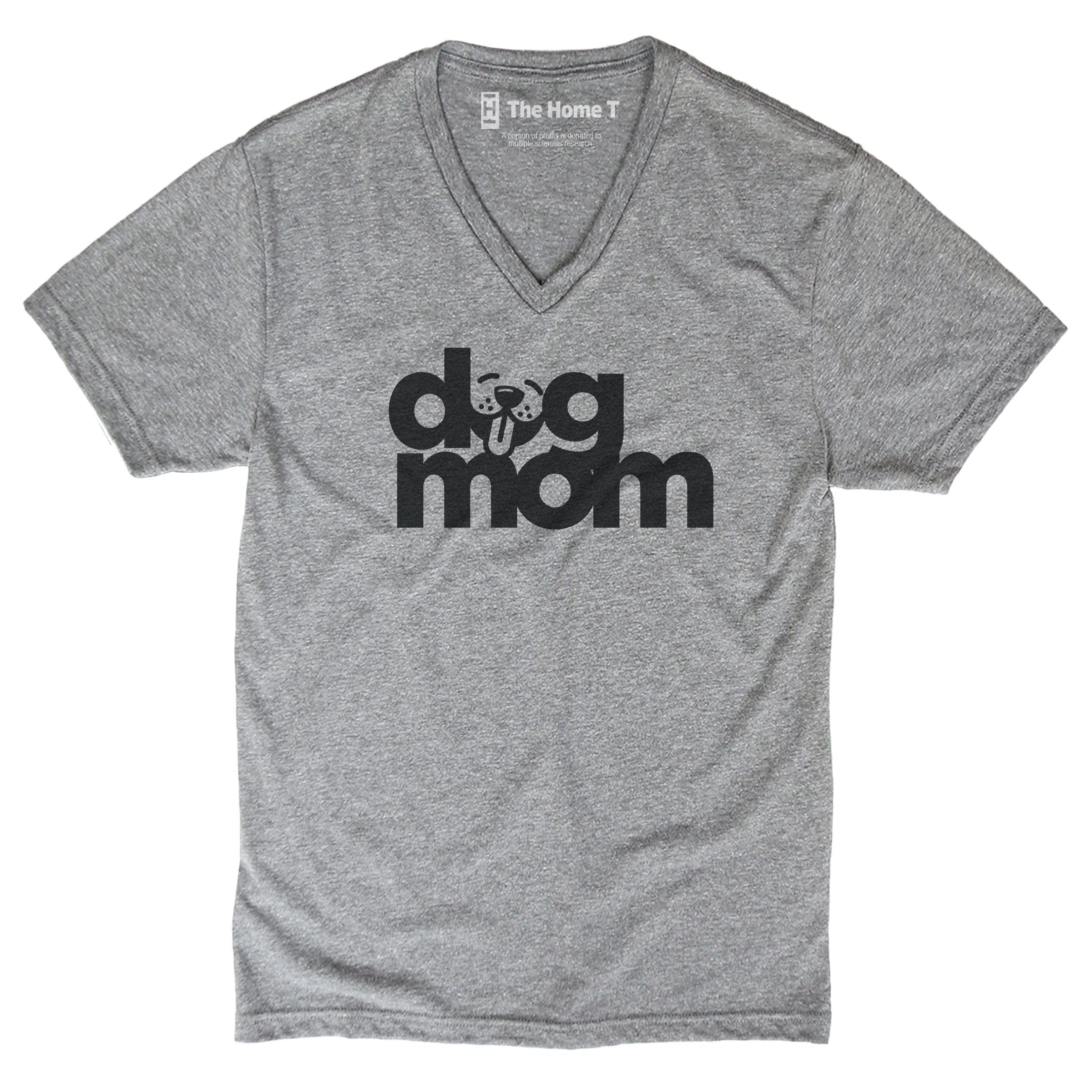 Dog mom athletic grey V-Neck