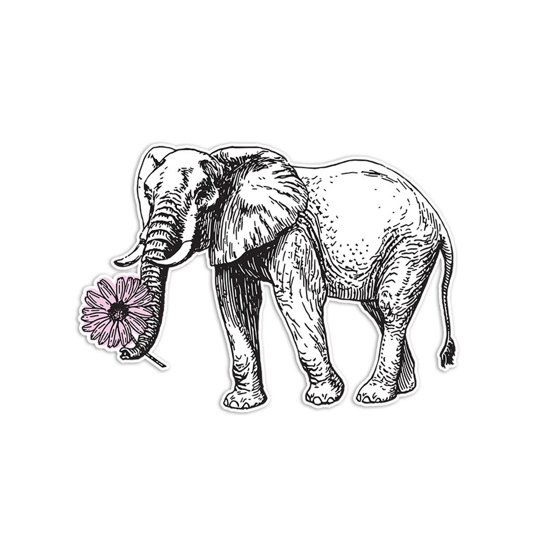 Elephant Flower Sticker