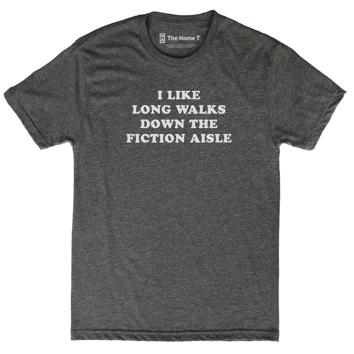 Long Walks Down the Fiction Aisle Dark Grey Crewneck