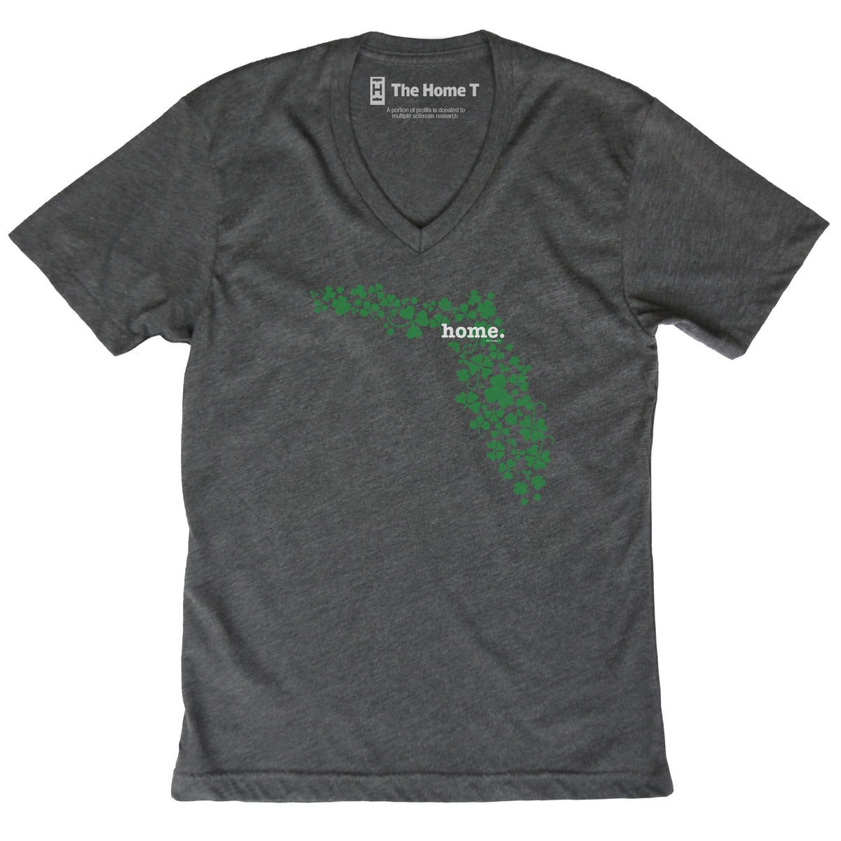 Florida Clover Dark Grey V Neck