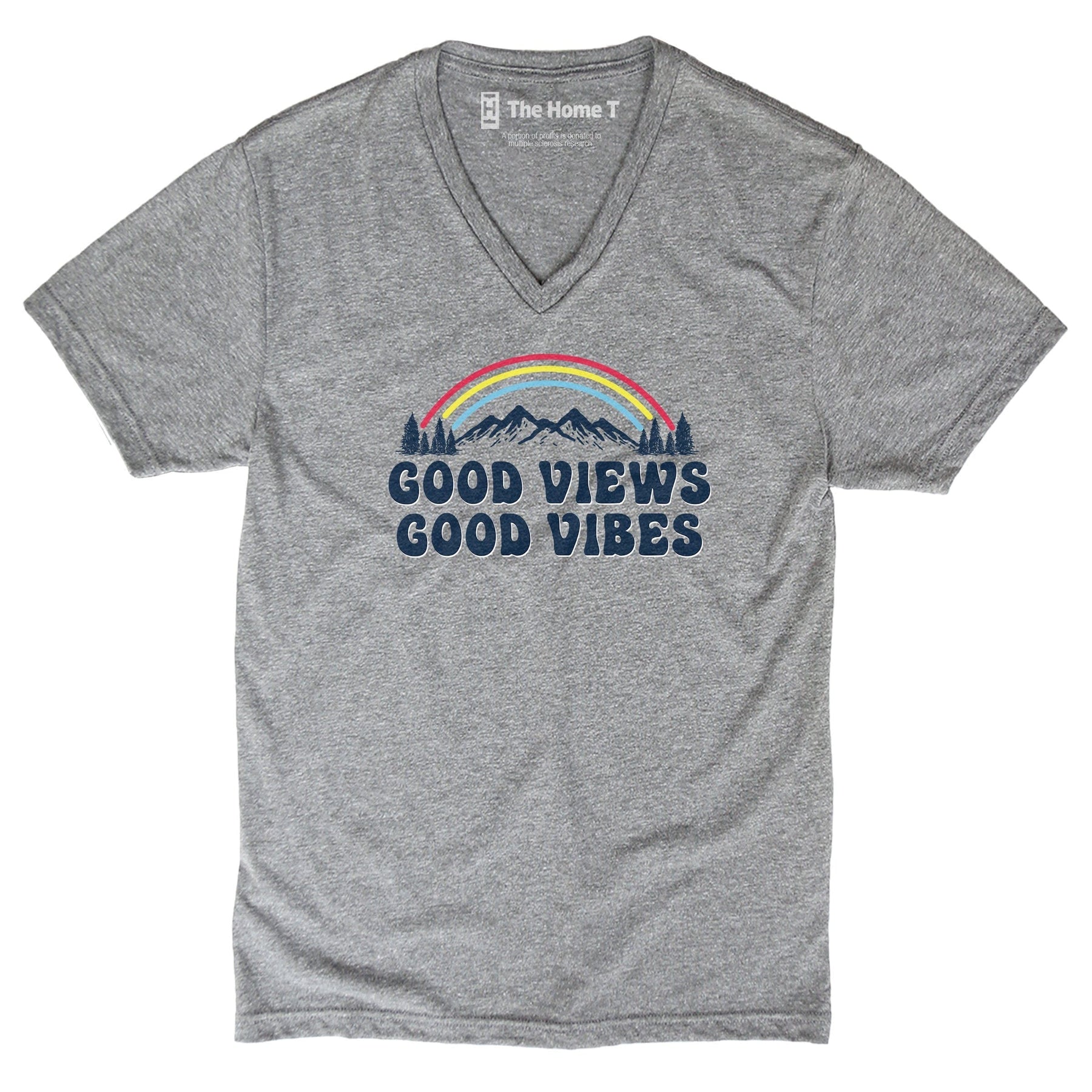 Good Views, Good Vibes Athletic Grey V-Neck