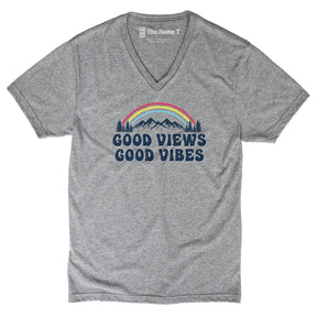 Good Views, Good Vibes Athletic Grey V-Neck