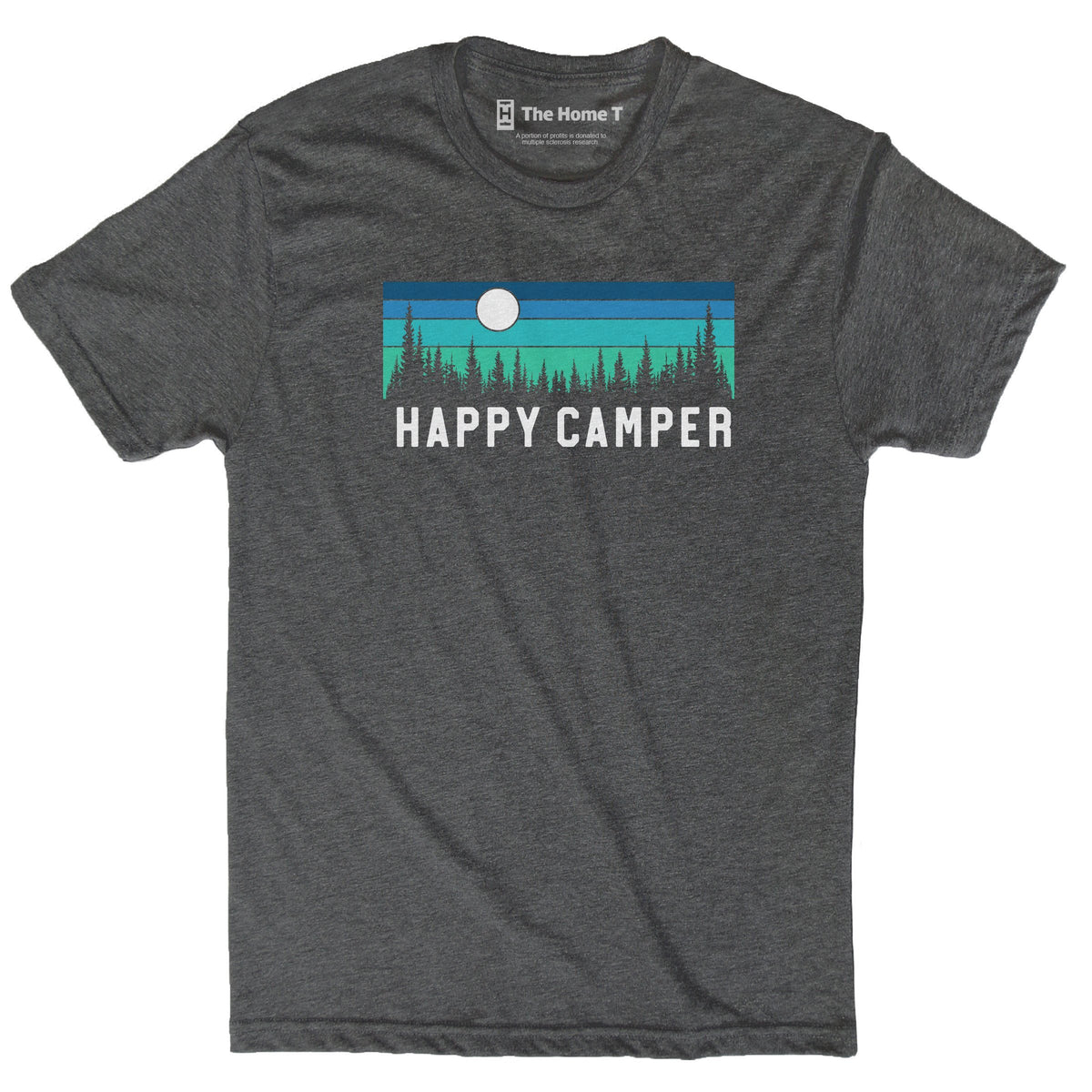 Happy Camper Retro Dark Grey Crewneck