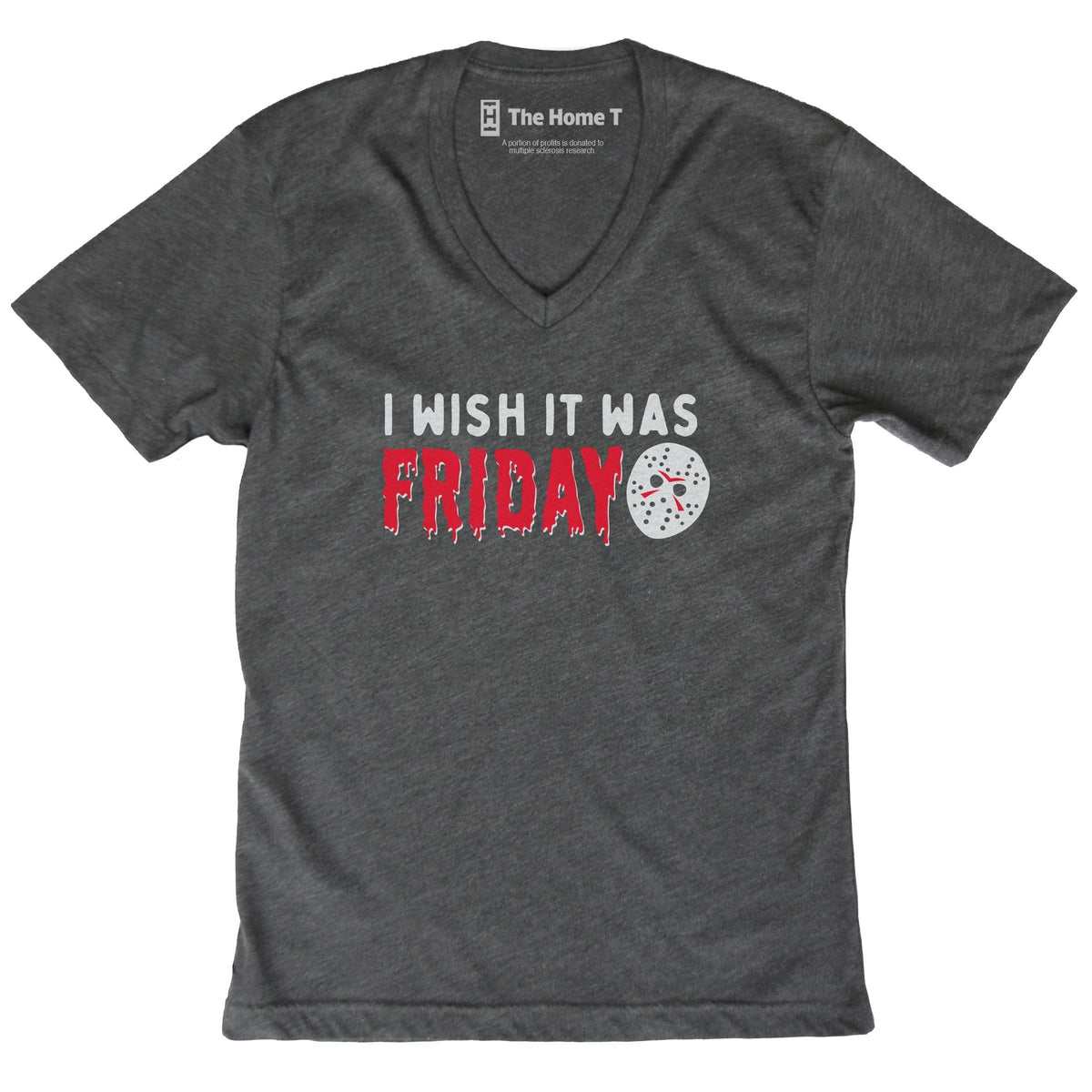I Wish It Was Friday Dark Grey V-Neck