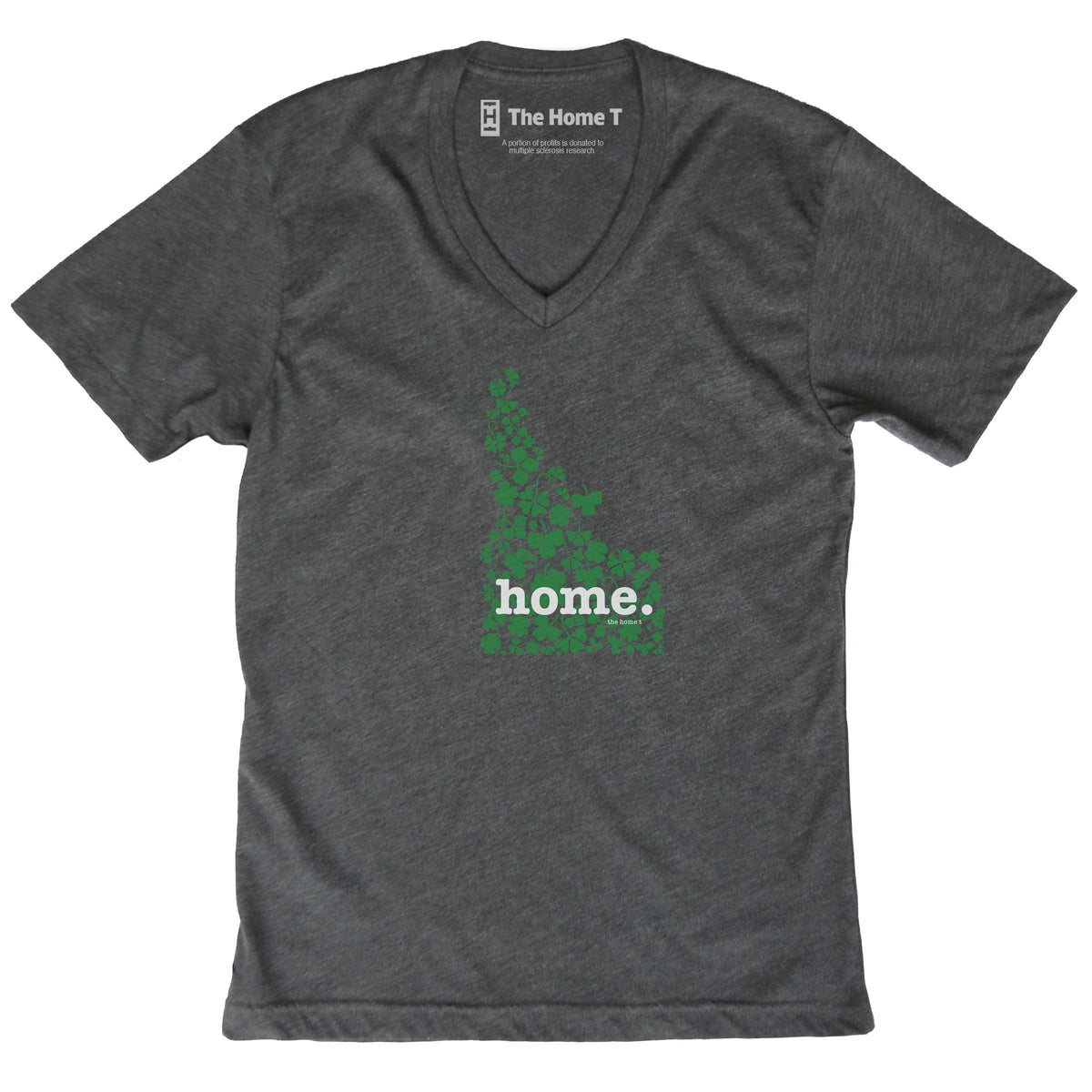 Idaho Clover Dark Grey V Neck