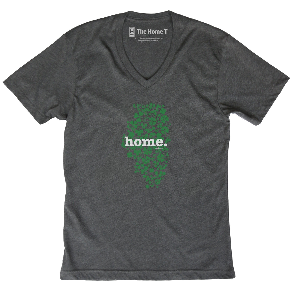Illinois Clover Dark Grey V Neck