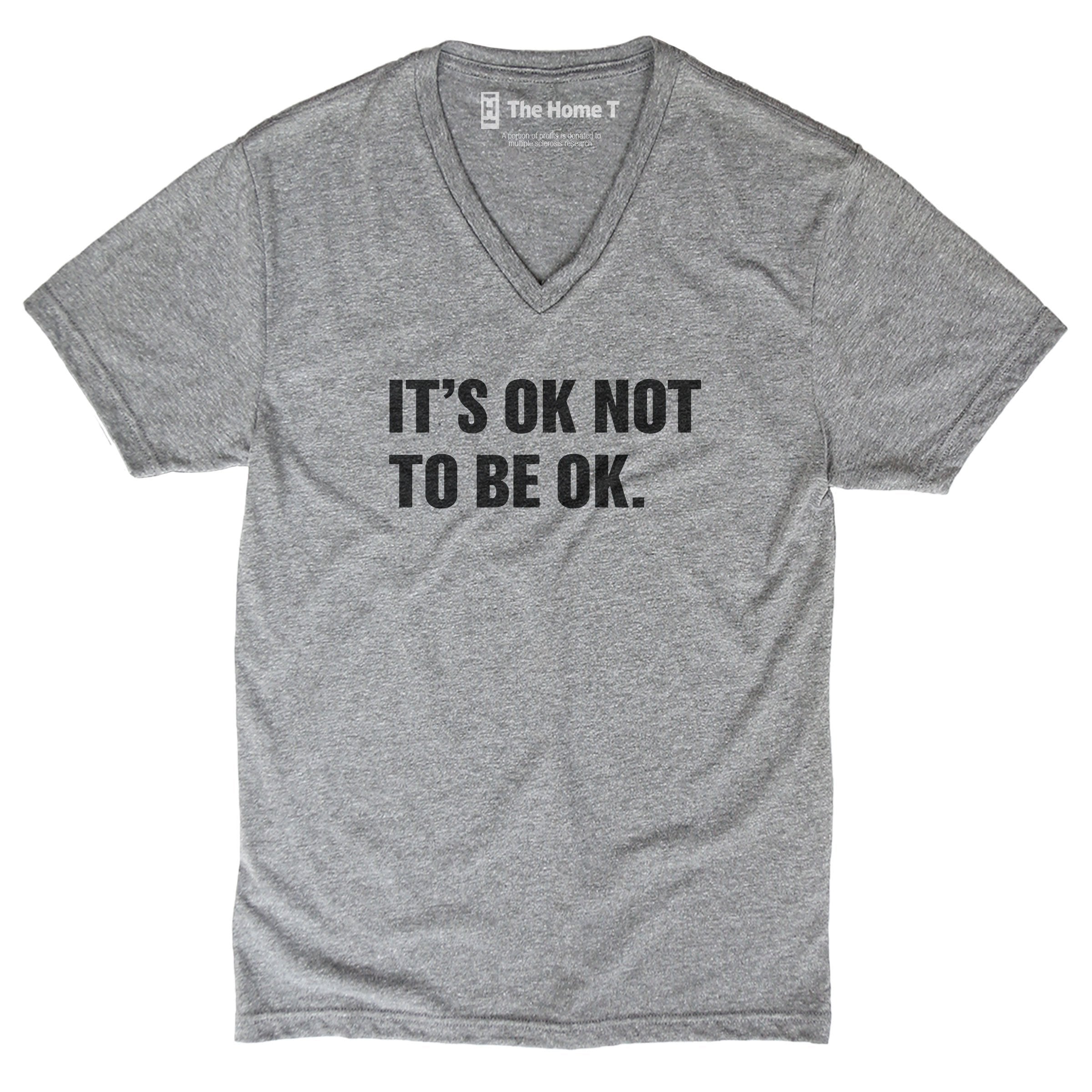 It's Ok Not to Be Ok Athletic Grey V-Neck