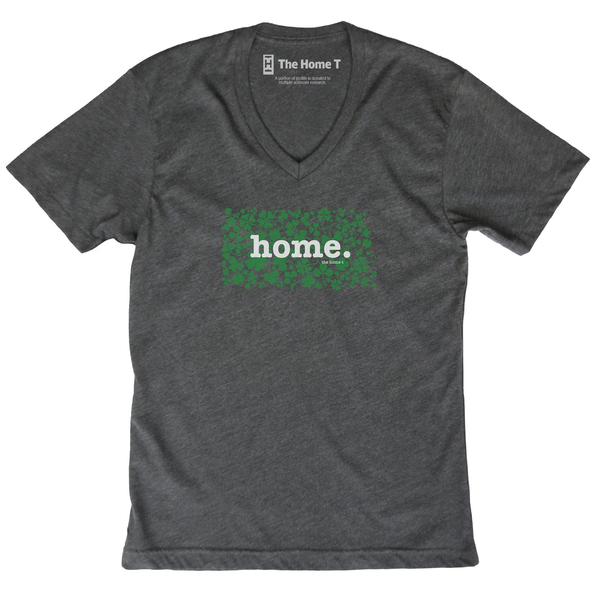 Kansas Clover Dark Grey V Neck