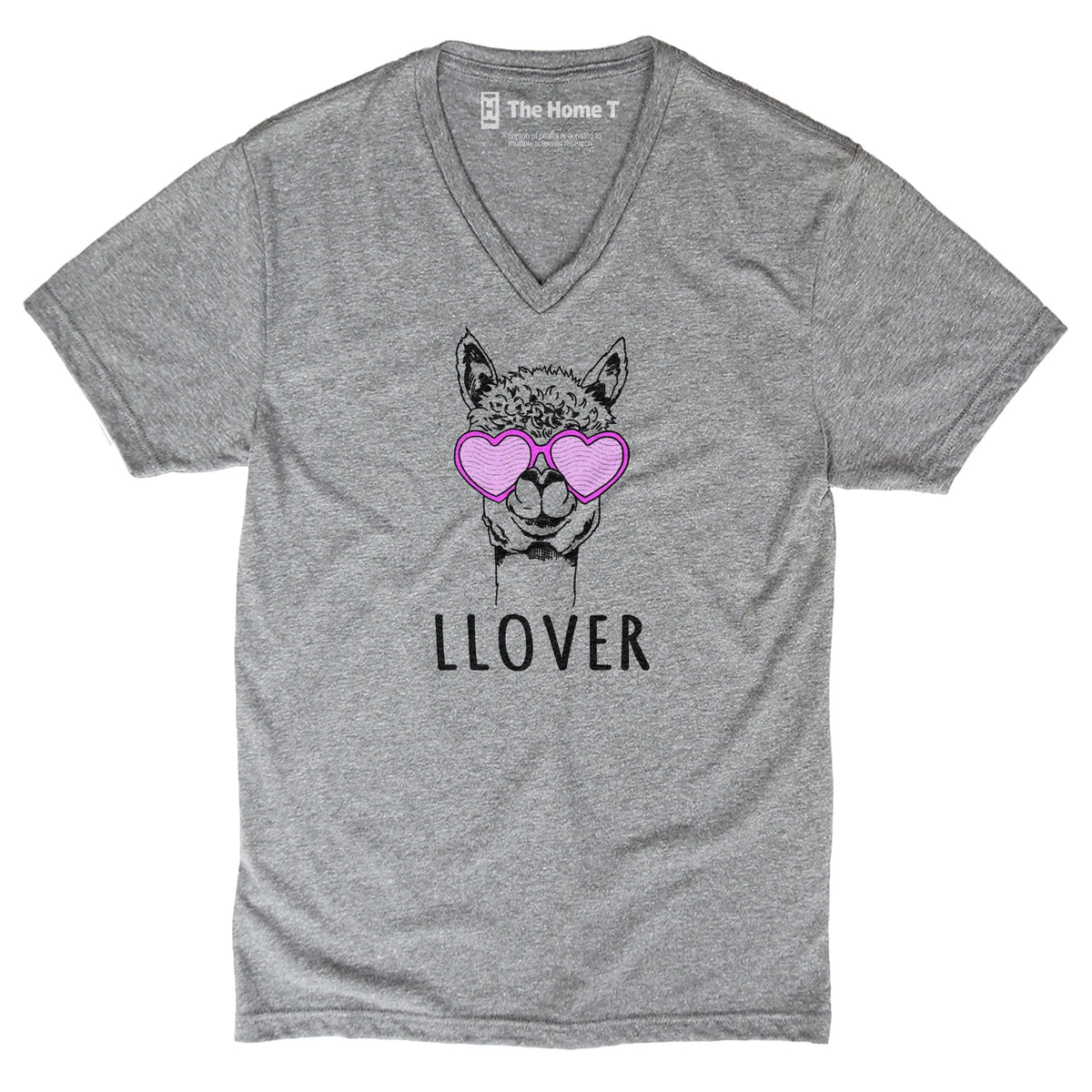 Llama Llover Athletic Grey V-Neck