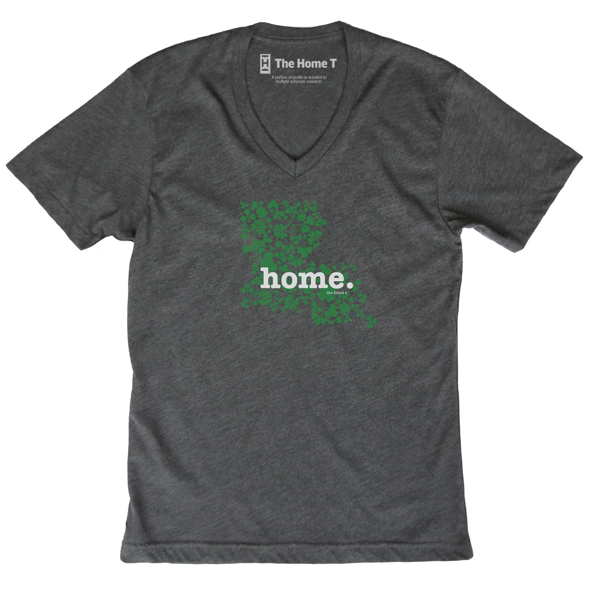 Louisiana Clover Dark Grey V Neck