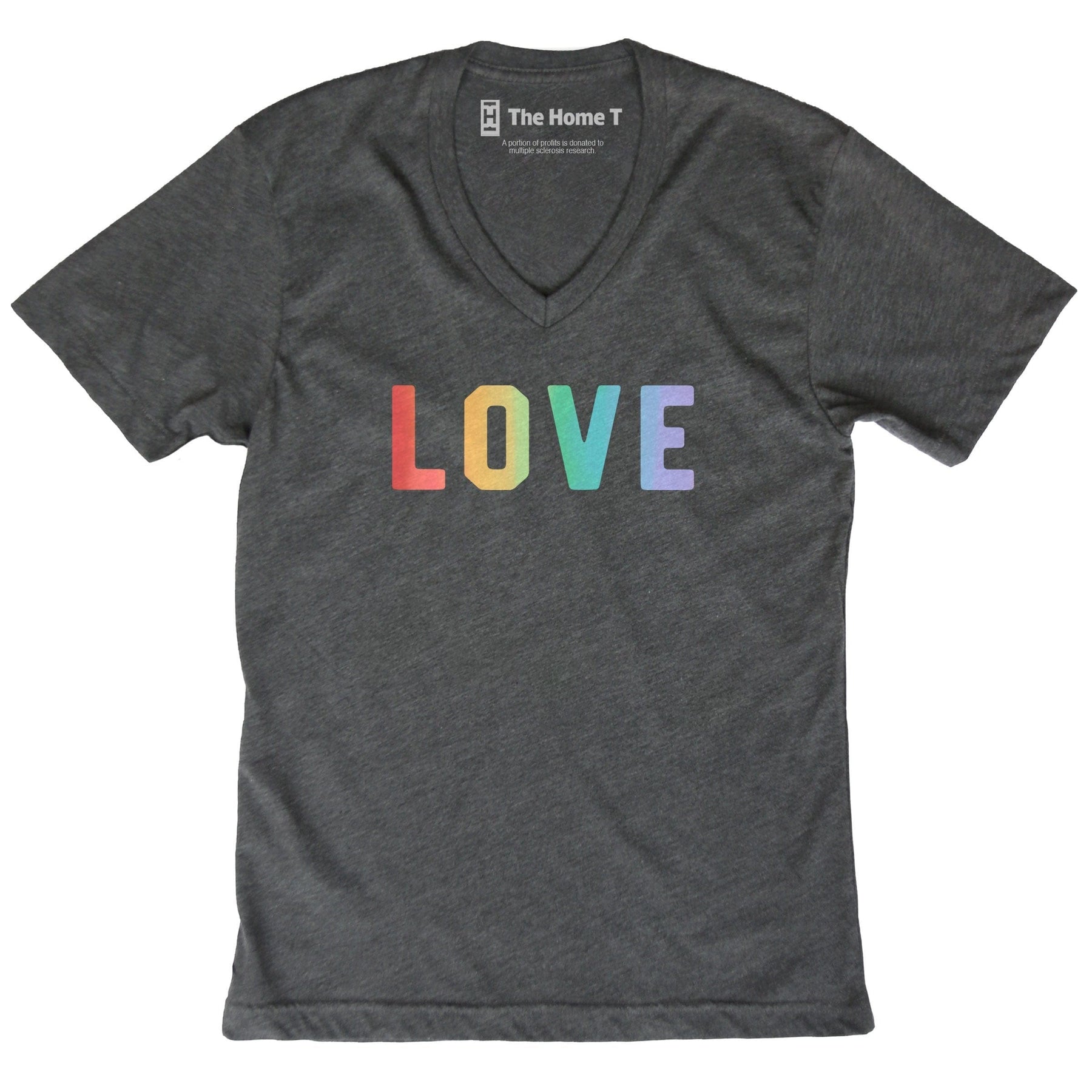 Love gradient dark grey v-neck