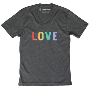 Love gradient dark grey v-neck