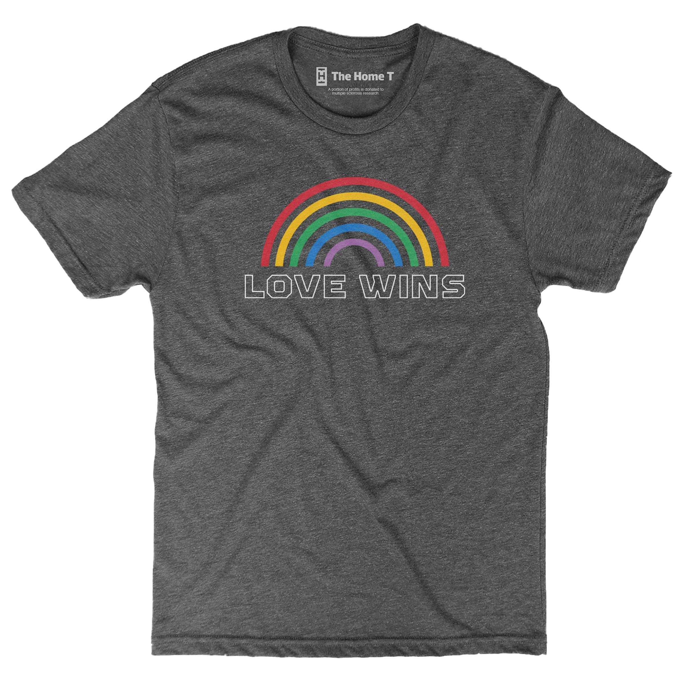 Love wins rainbow dark grey crewneck