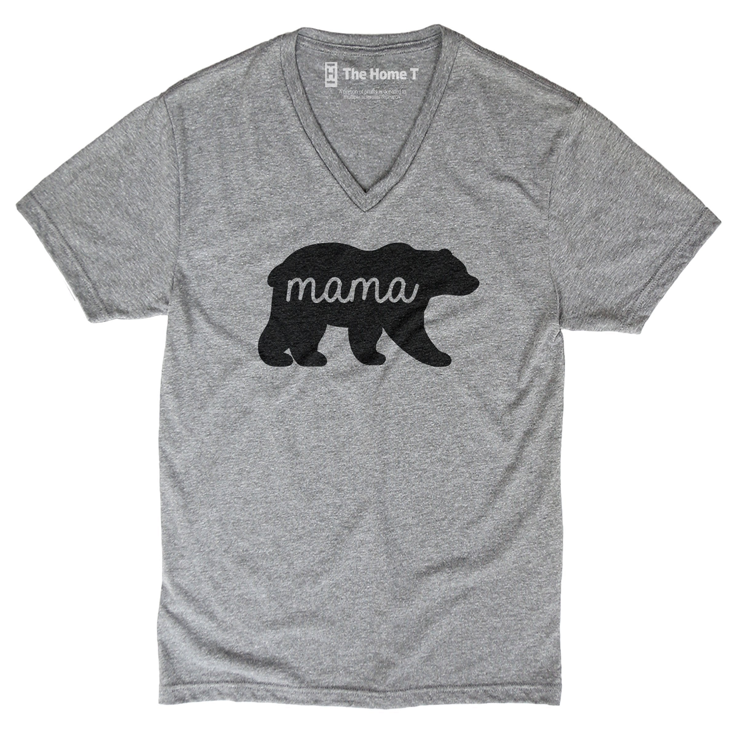 Mama Bear athletic grey V-Neck