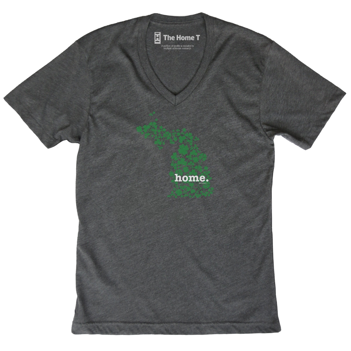 Michigan Clover Dark Grey V Neck