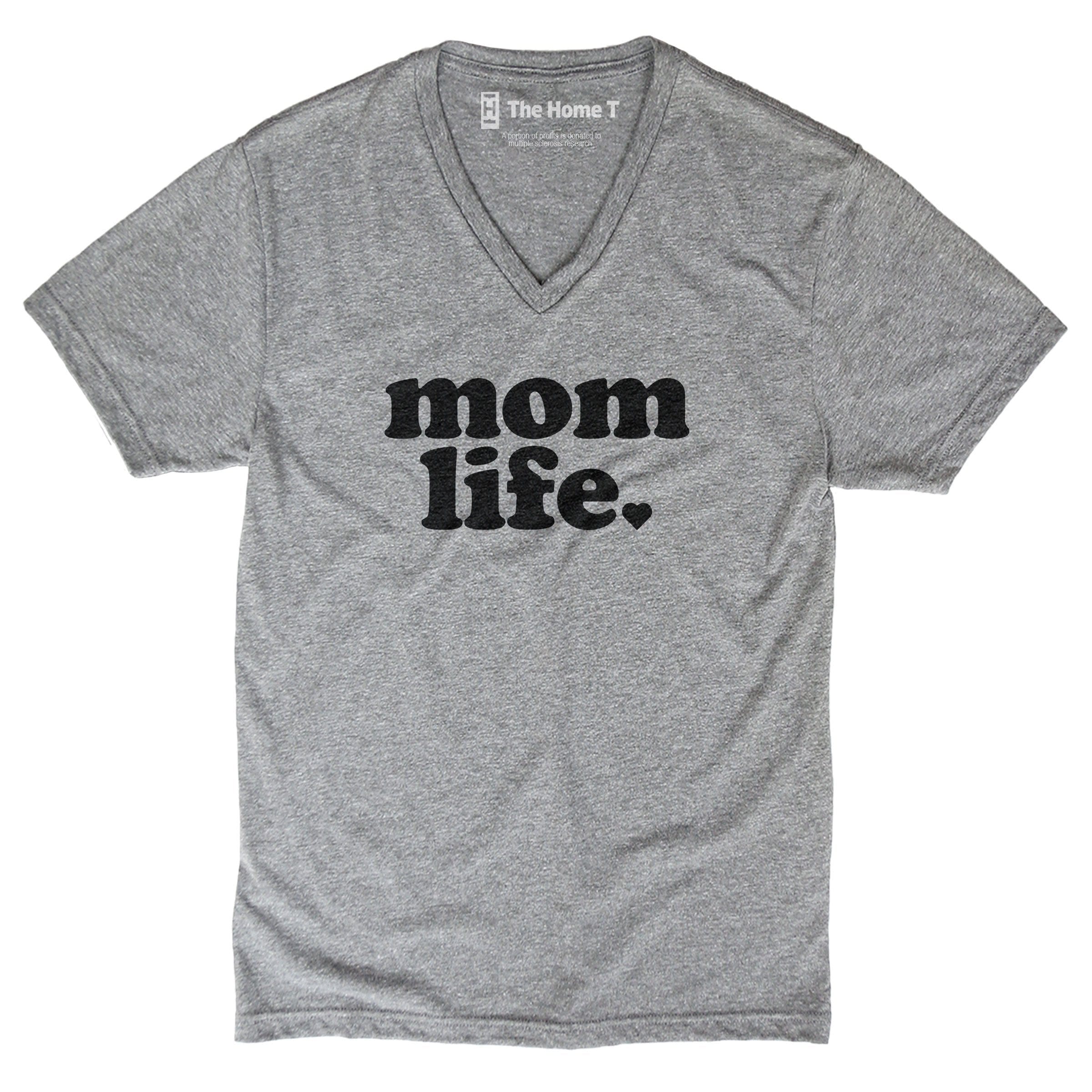 Mom life athletic grey V-Neck