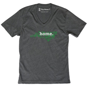 North Carolina Clover Dark Grey V Neck