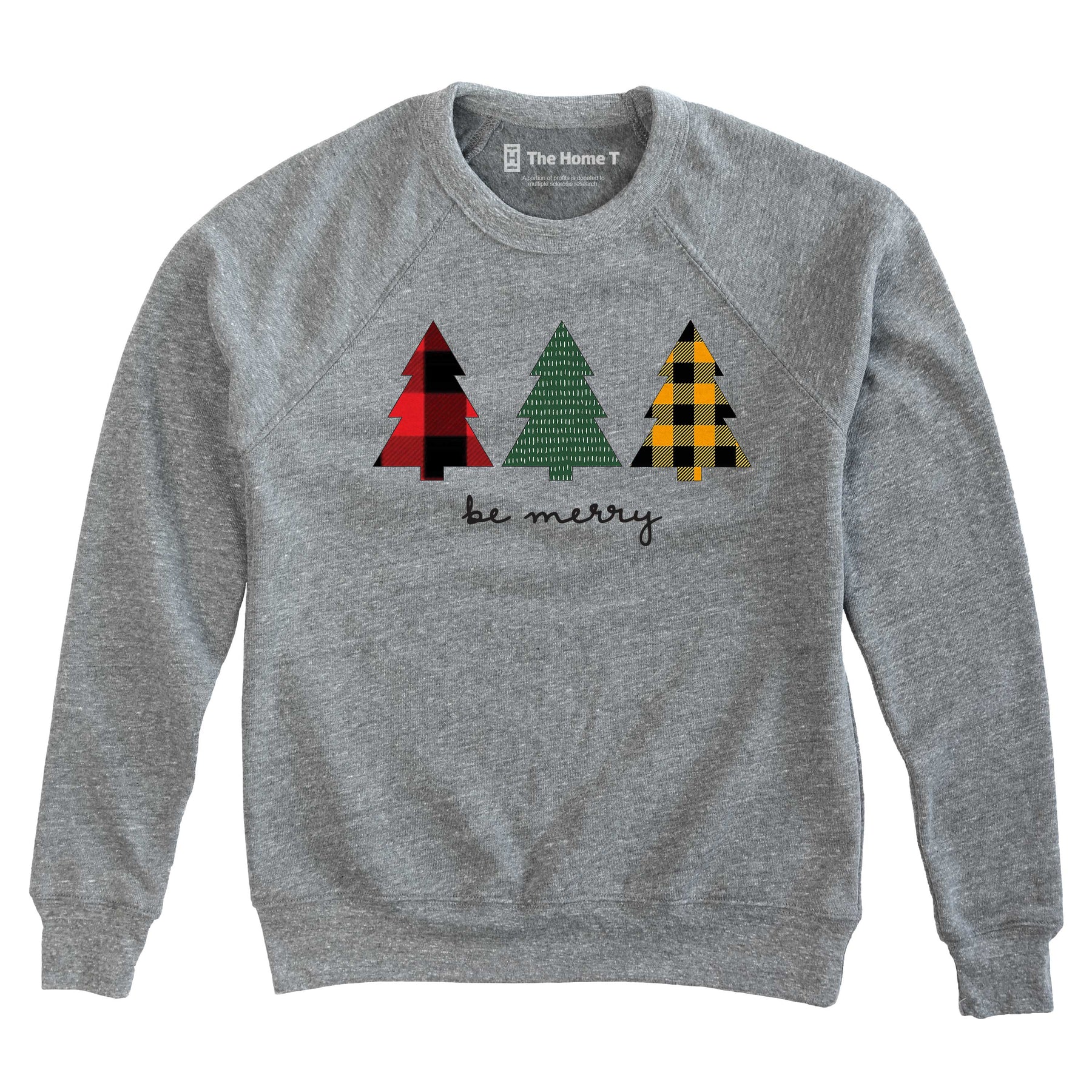Be Merry Plaid Trees Sweatshirt