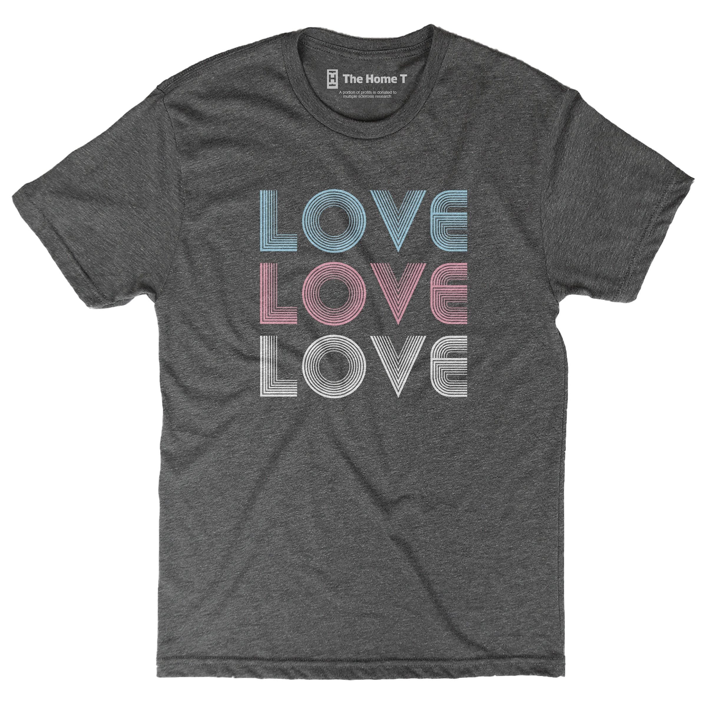 Retro love stacked. Dark Grey Crewneck