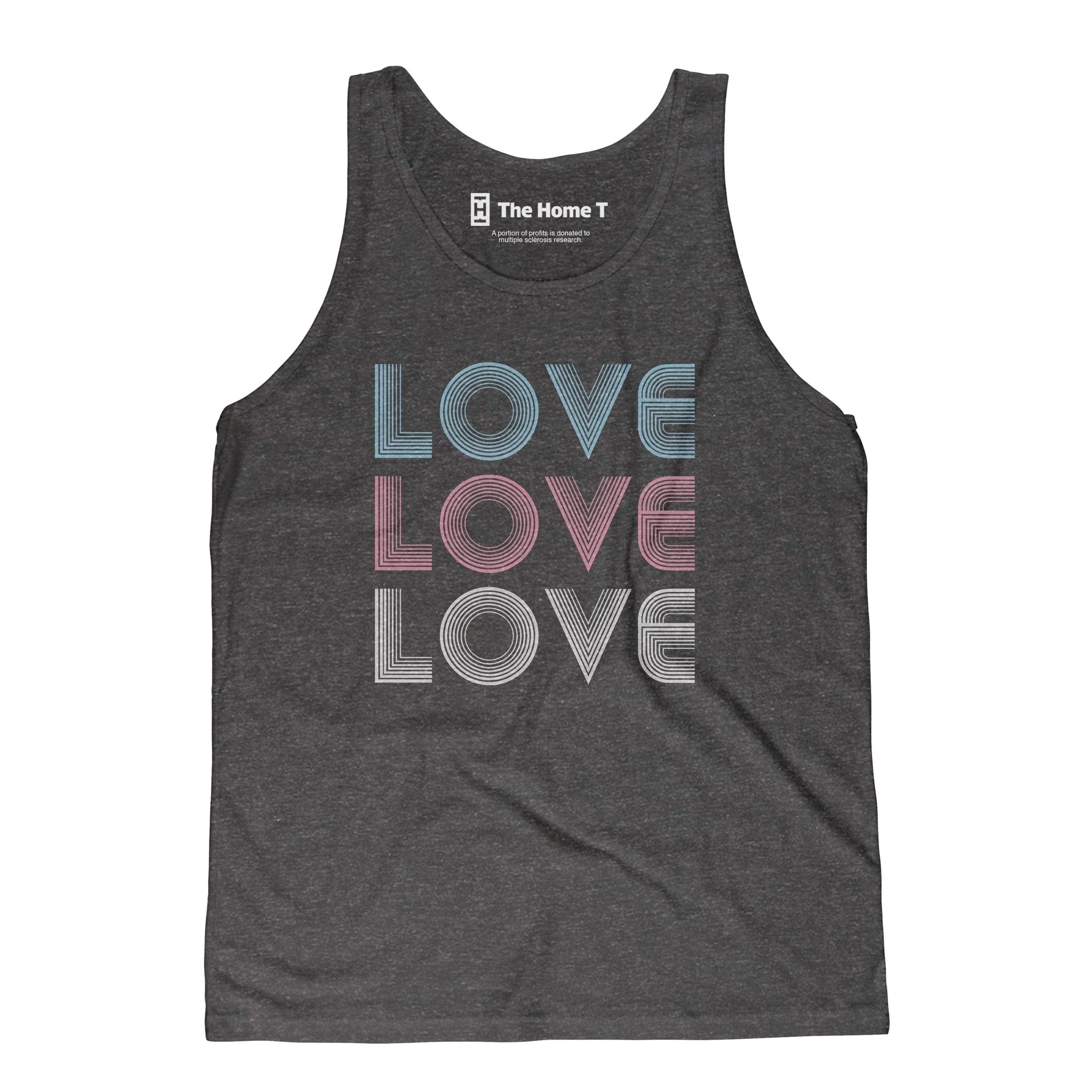 Retro love stacked. Dark Grey Tank Top