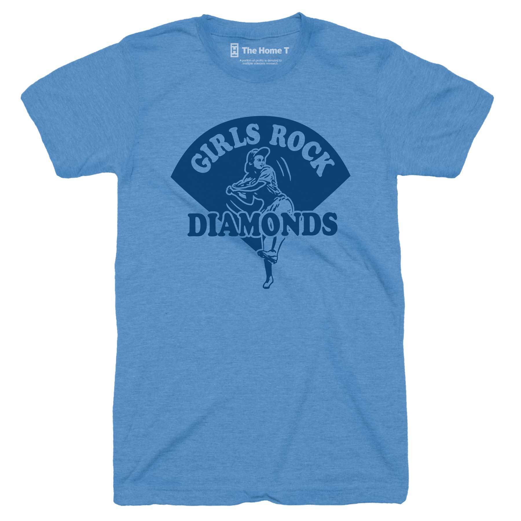 Girls Rock Diamonds Crew neck The Home T XS Heather Lake Blue