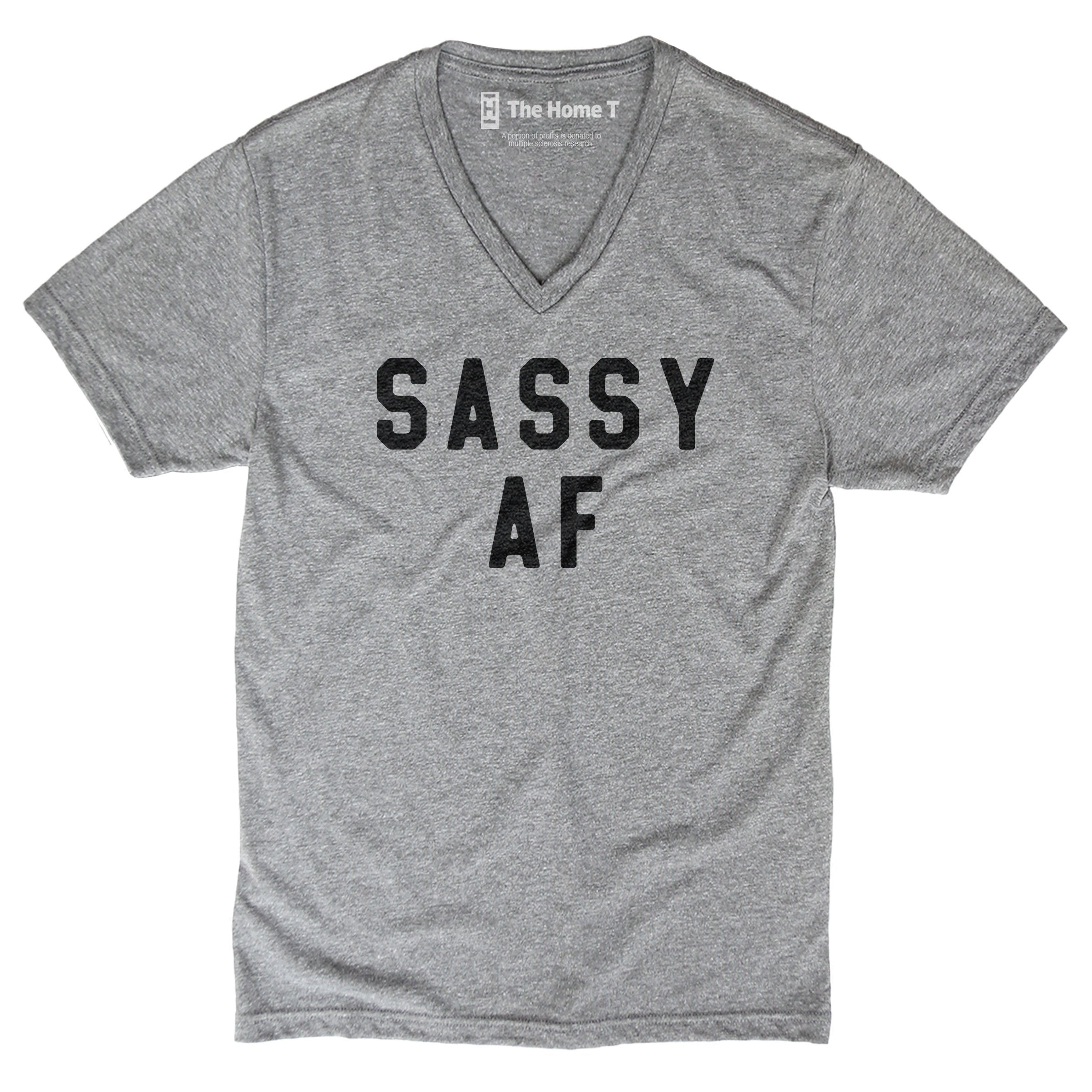 Sassy AF Athletic Grey V-Neck