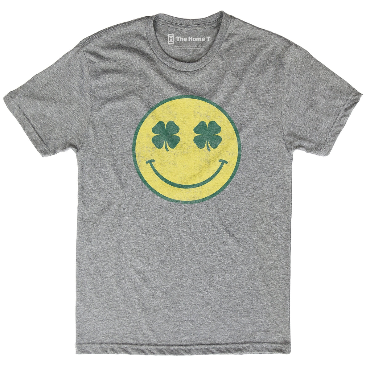 Lucky Clover Smiley Crew neck The Home T S Crew Neck Athletic Grey