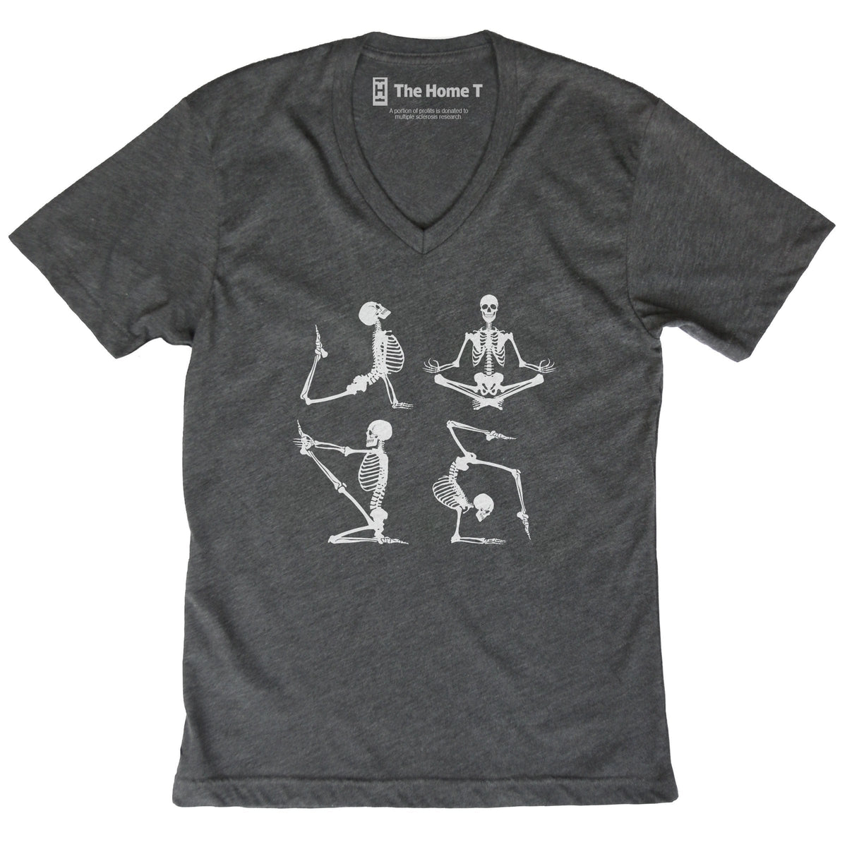 Skeleton Yoga Dark Grey V-Neck