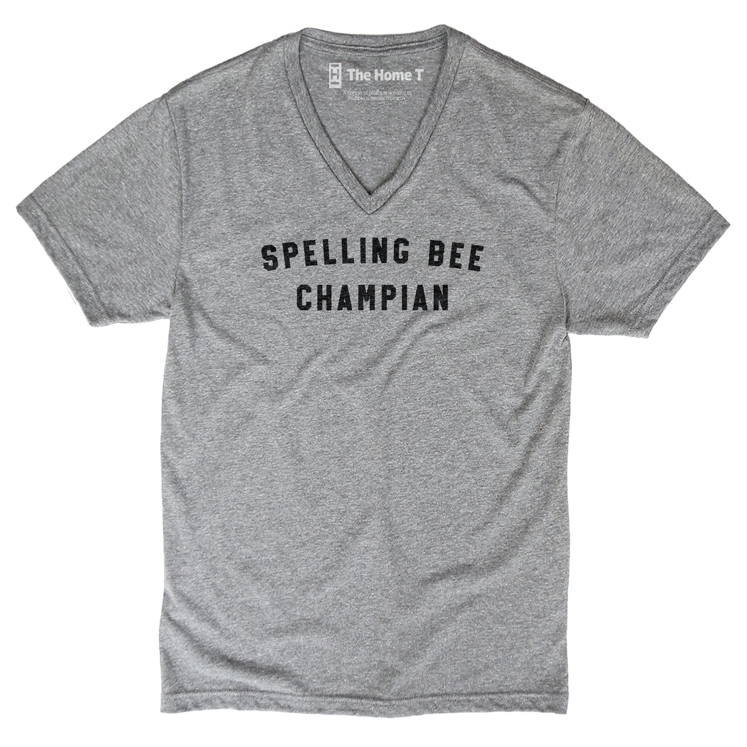 Spelling Bee Champian Athletic Grey V-Neck